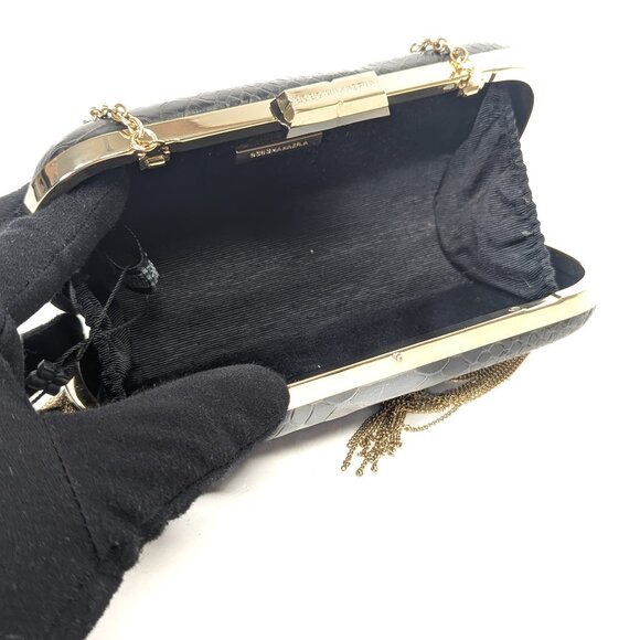 BCBG MAX AZRIA Croc Print Gold Fringes Evening Purse - NEW NWT - Picture 13 of 16